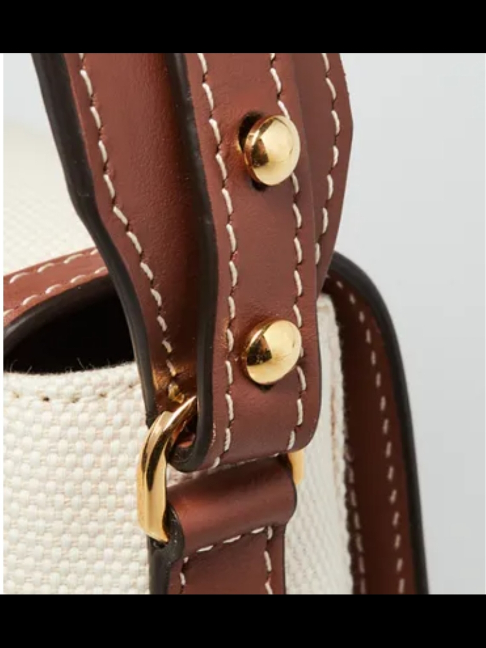 Burberry Cream Canvas & Brown Leather Logo Shoulder Bag - Picture 6 of 7